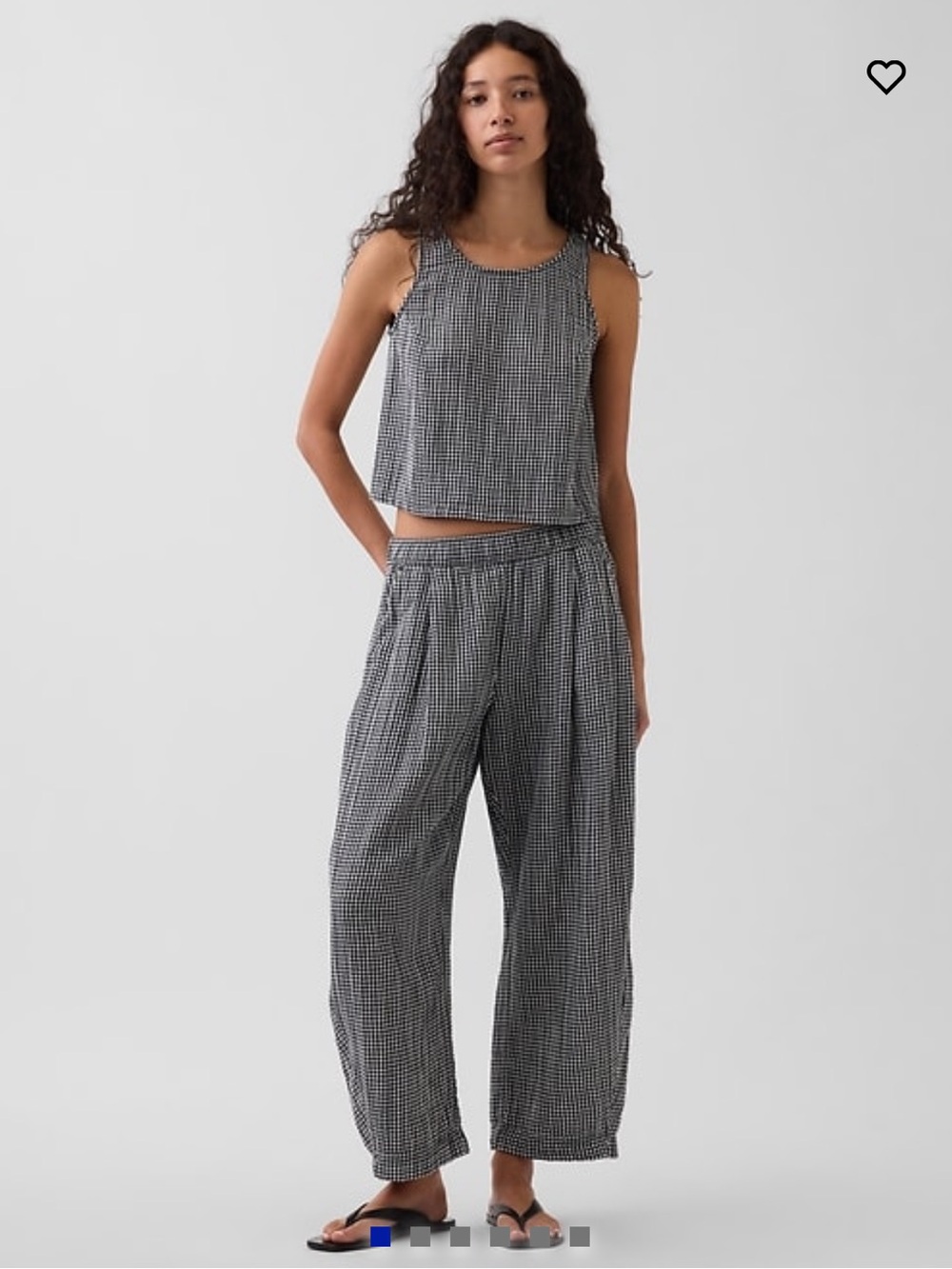GAP Cotton Gauze Easy Barrel Pants in Black Gingham Medium Tall Sold Out!